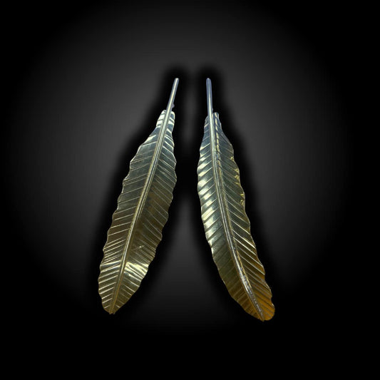 Boucles d'oreilles en feuilles doré