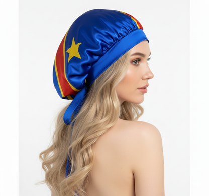 Bonnet en satin ajustable Afrique