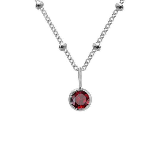 Pendentif argenté diamant de couleur
