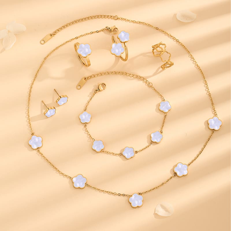 Ensemble de bijoux classique Parthenocissus Herbe Fleur