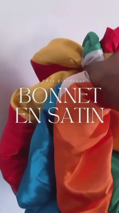 Bonnet en satin ajustable Afrique